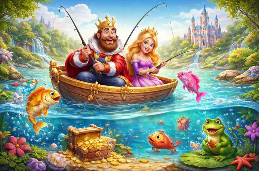 Royal Fishing BB22 Plataforma jogo de pescaria com canhão submarino e peixes coloridos na tela